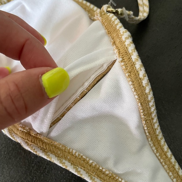 NWT Roxy white and gold bikini top size small - Picture 8 of 13